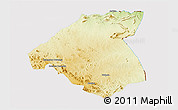 Physical 3D Map of Mudzi, cropped outside