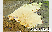 Physical 3D Map of Mudzi, darken