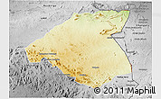 Physical 3D Map of Mudzi, desaturated