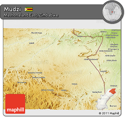 Physical 3D Map of Mudzi