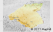 Physical 3D Map of Mudzi, lighten, desaturated