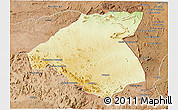 Physical 3D Map of Mudzi, satellite outside