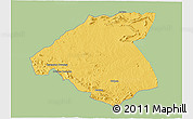 Savanna Style 3D Map of Mudzi, single color outside