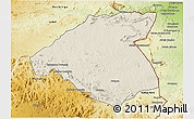 Shaded Relief 3D Map of Mudzi, physical outside