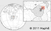 Blank Location Map of Mudzi, highlighted country, highlighted parent region, within the entire country