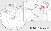 Blank Location Map of Mudzi, highlighted parent region, within the entire country