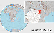 Gray Location Map of Mudzi, highlighted country