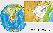 Physical Location Map of Mudzi, highlighted country, highlighted parent region, within the entire country