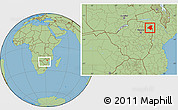 Savanna Style Location Map of Mudzi, within the entire country