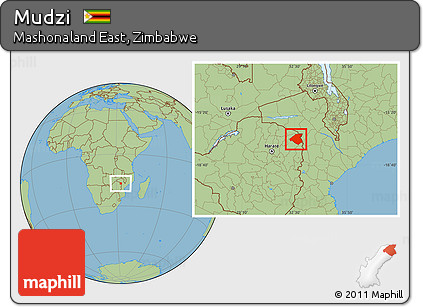 Savanna Style Location Map of Mudzi