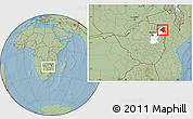 Savanna Style Location Map of Mudzi, highlighted parent region, within the entire country, hill shading