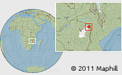 Savanna Style Location Map of Mudzi, highlighted parent region, hill shading