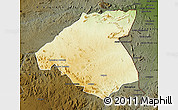 Physical Map of Mudzi, darken