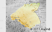 Physical Map of Mudzi, desaturated