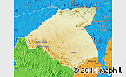 Physical Map of Mudzi, political outside