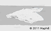 Gray Panoramic Map of Mudzi, single color outside