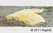 Physical Panoramic Map of Mudzi, darken, semi-desaturated
