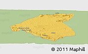 Savanna Style Panoramic Map of Mudzi, single color outside