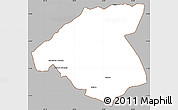 Gray Simple Map of Mudzi, cropped outside