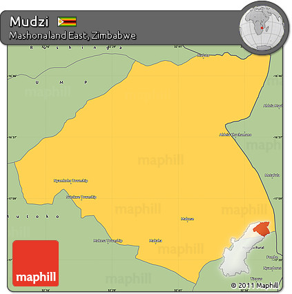 Savanna Style Simple Map of Mudzi