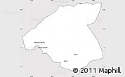 Silver Style Simple Map of Mudzi, cropped outside