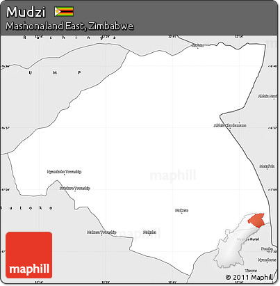 Silver Style Simple Map of Mudzi