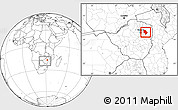 Blank Location Map of Murehwa, within the entire country