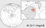 Blank Location Map of Murehwa, highlighted country