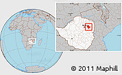 Gray Location Map of Murehwa, highlighted country