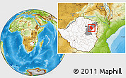 Physical Location Map of Murehwa, highlighted country, highlighted parent region