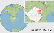 Savanna Style Location Map of Murehwa, highlighted country