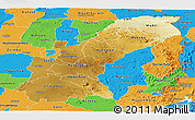 Physical Panoramic Map of Mashonaland East, political outside