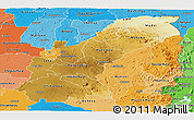 Physical Panoramic Map of Mashonaland East, political shades outside