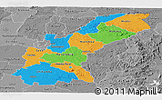 Political Panoramic Map of Mashonaland East, desaturated
