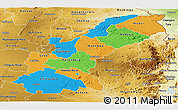 Political Panoramic Map of Mashonaland East, physical outside