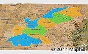 Political Panoramic Map of Mashonaland East, satellite outside