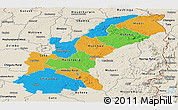 Political Panoramic Map of Mashonaland East, shaded relief outside