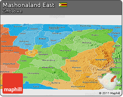 Political Shades Panoramic Map of Mashonaland East