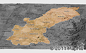 Satellite Panoramic Map of Mashonaland East, darken, desaturated