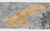 Satellite Panoramic Map of Mashonaland East, desaturated