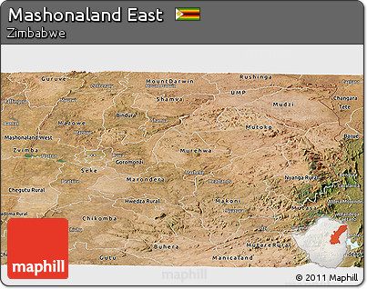 Satellite Panoramic Map of Mashonaland East