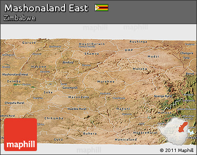 Satellite Panoramic Map of Mashonaland East