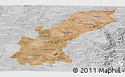 Satellite Panoramic Map of Mashonaland East, lighten, desaturated