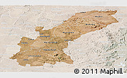 Satellite Panoramic Map of Mashonaland East, lighten