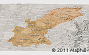 Satellite Panoramic Map of Mashonaland East, lighten, semi-desaturated