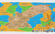 Satellite Panoramic Map of Mashonaland East, political outside