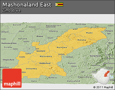 Savanna Style Panoramic Map of Mashonaland East