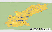Savanna Style Panoramic Map of Mashonaland East, single color outside