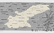 Shaded Relief Panoramic Map of Mashonaland East, darken, desaturated