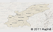 Shaded Relief Panoramic Map of Mashonaland East, lighten